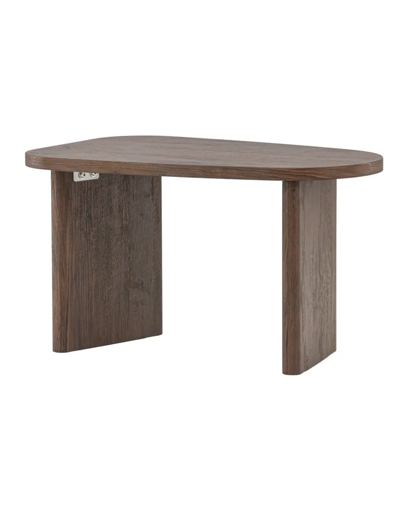 Grönvik Couchtisch mit gerundeter Platte auf zwei Wangen in 70 × 45 cm, Mokka, Ansicht 1