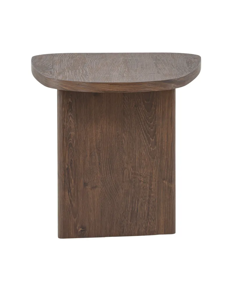 Grönvik Couchtisch mit gerundeter Platte auf zwei Wangen in 70 × 45 cm, Mokka, Ansicht 7