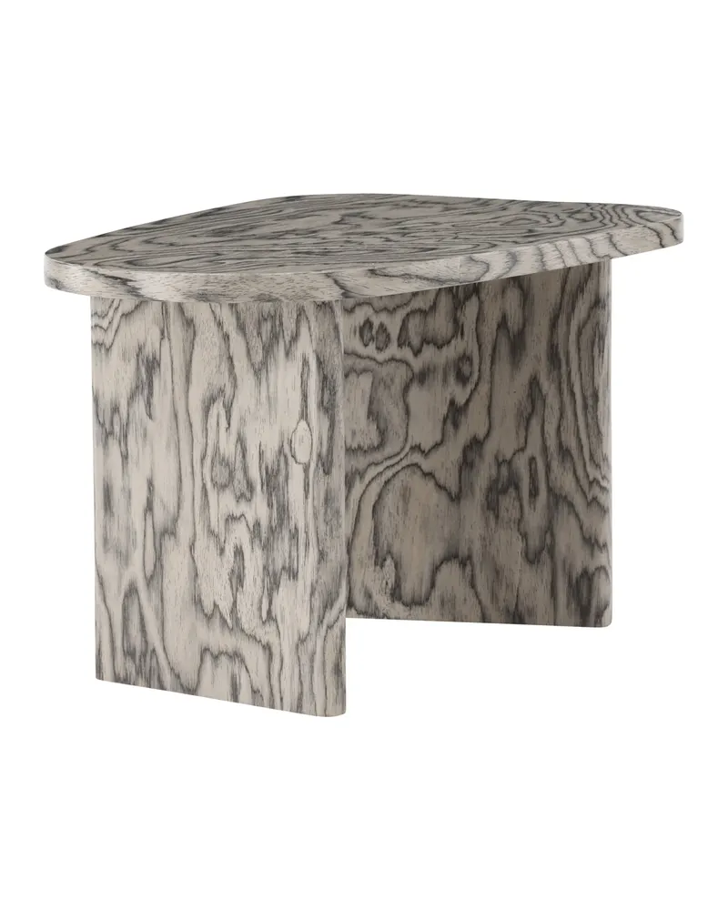 Grönvik Couchtisch mit gerundeter Platte auf zwei Wangen in 70 × 45 cm, Grau, Ansicht 7
