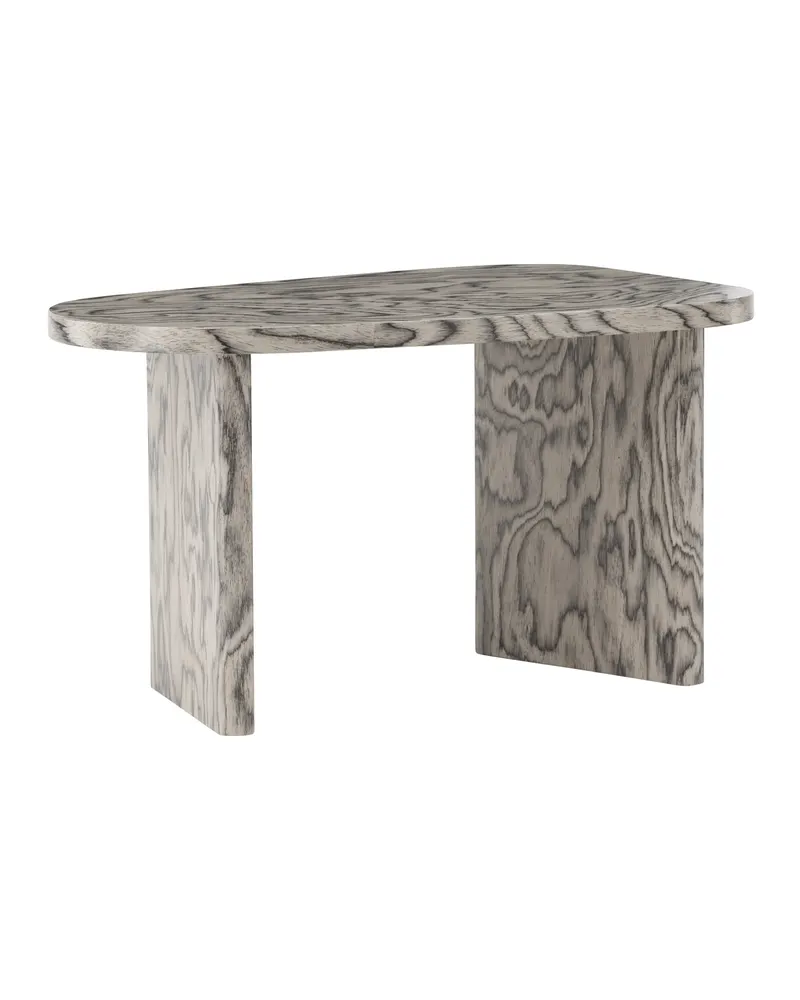 Grönvik Couchtisch mit gerundeter Platte auf zwei Wangen in 70 × 45 cm, Grau, Ansicht 8