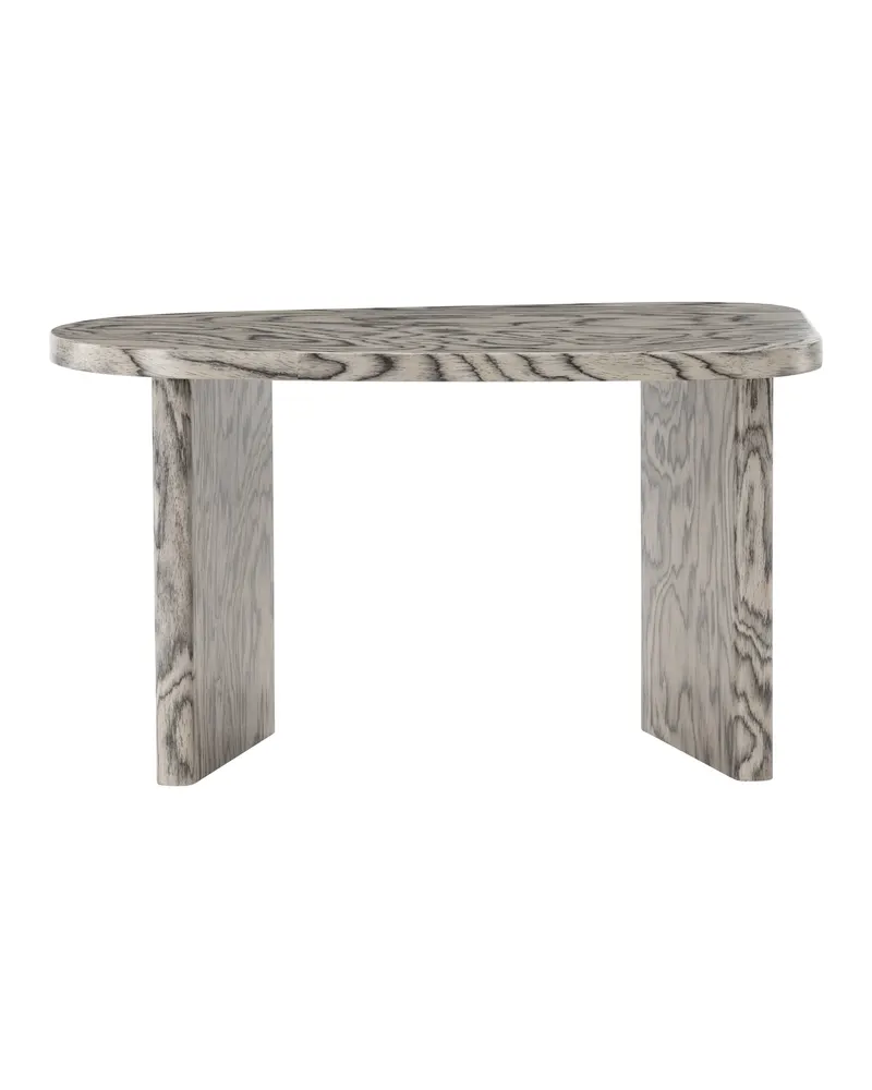 Grönvik Couchtisch mit gerundeter Platte auf zwei Wangen in 70 × 45 cm, Grau, Ansicht 9