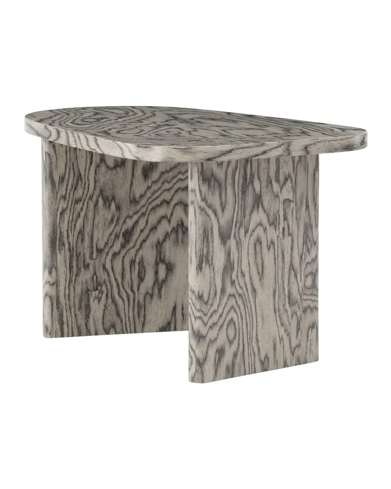 Grönvik Couchtisch mit gerundeter Platte auf zwei Wangen in 70 × 45 cm, Grau, Ansicht 11