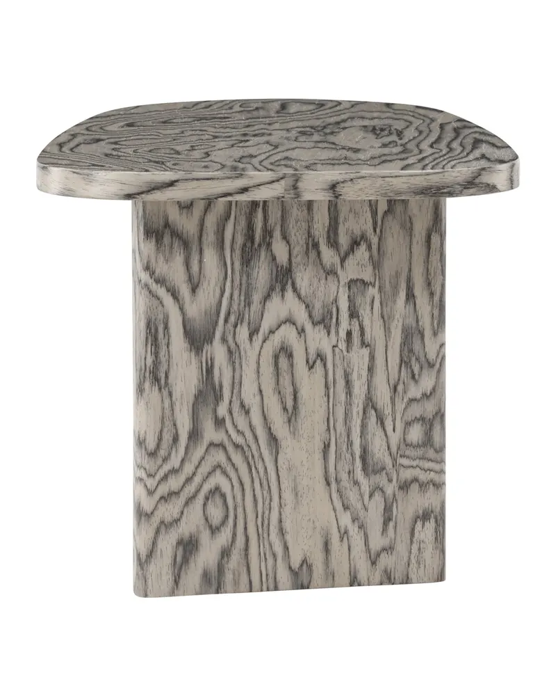 Grönvik Couchtisch mit gerundeter Platte auf zwei Wangen in 70 × 45 cm, Grau, Ansicht 3