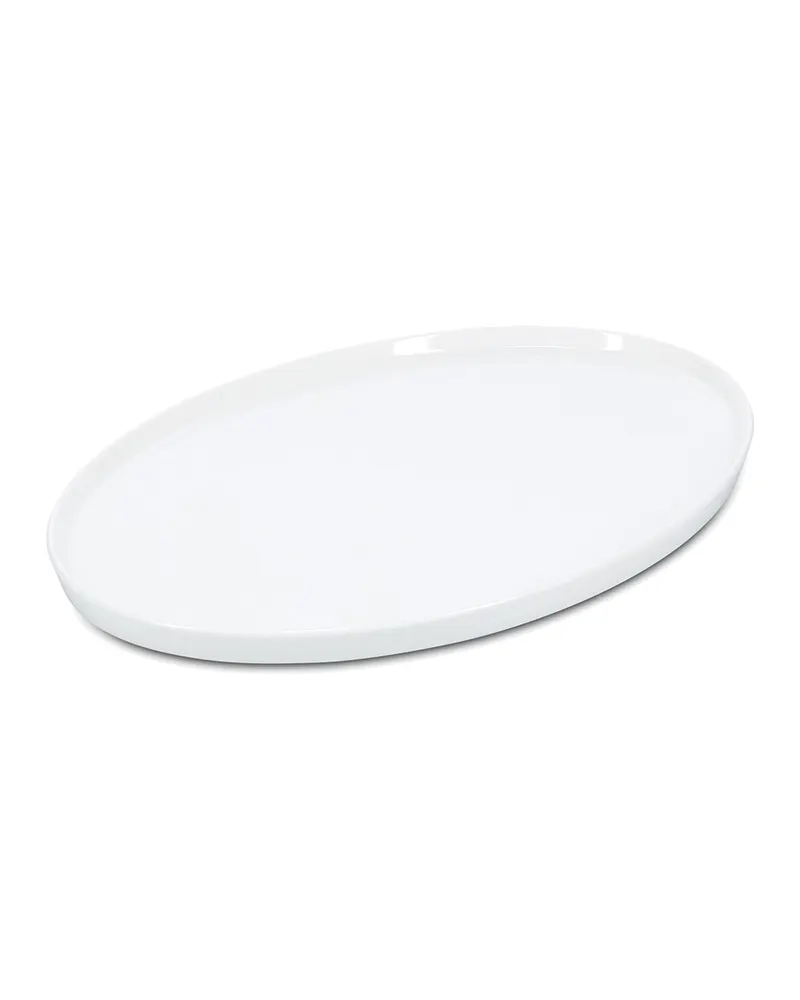 Gusto Servierschale aus New Bone China, oval und stapelbar, Weiß