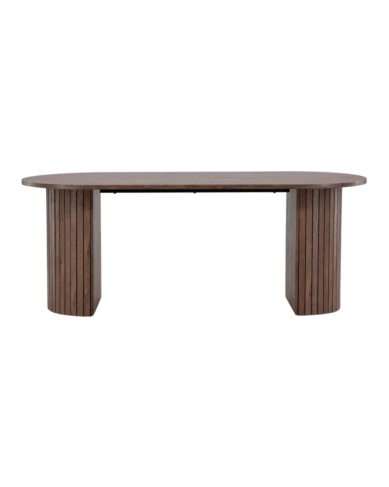 Härön ovaler Esstisch 200 × 90 cm mit zwei gerillten Säulenfüßen