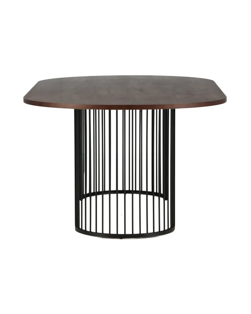 Hamneskär ovaler Esstisch 220 × 110 cm in Dunkles Walnuss, Gestell Schwarz, Ansicht 8