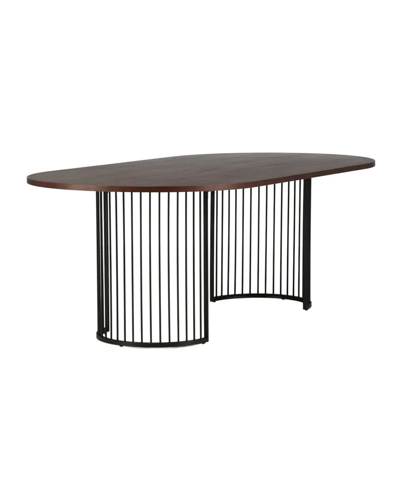 Hamneskär ovaler Esstisch 220 × 110 cm in Dunkles Walnuss, Gestell Schwarz, Ansicht 5