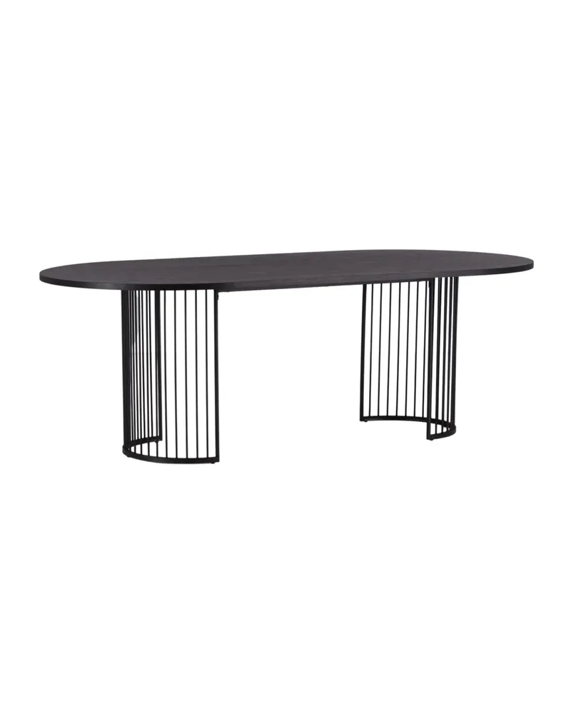 Hamneskär ovaler Esstisch 220 × 110 cm in Schwarz, Ansicht 11
