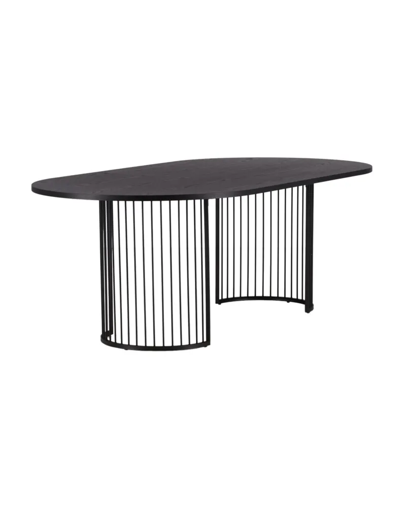 Hamneskär ovaler Esstisch 220 × 110 cm in Schwarz, Ansicht 3