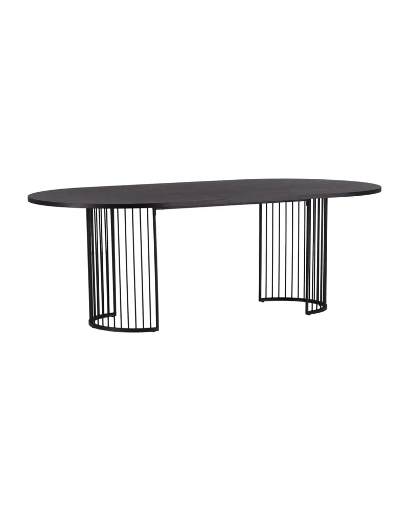 Hamneskär ovaler Esstisch 220 × 110 cm in Schwarz, Ansicht 4