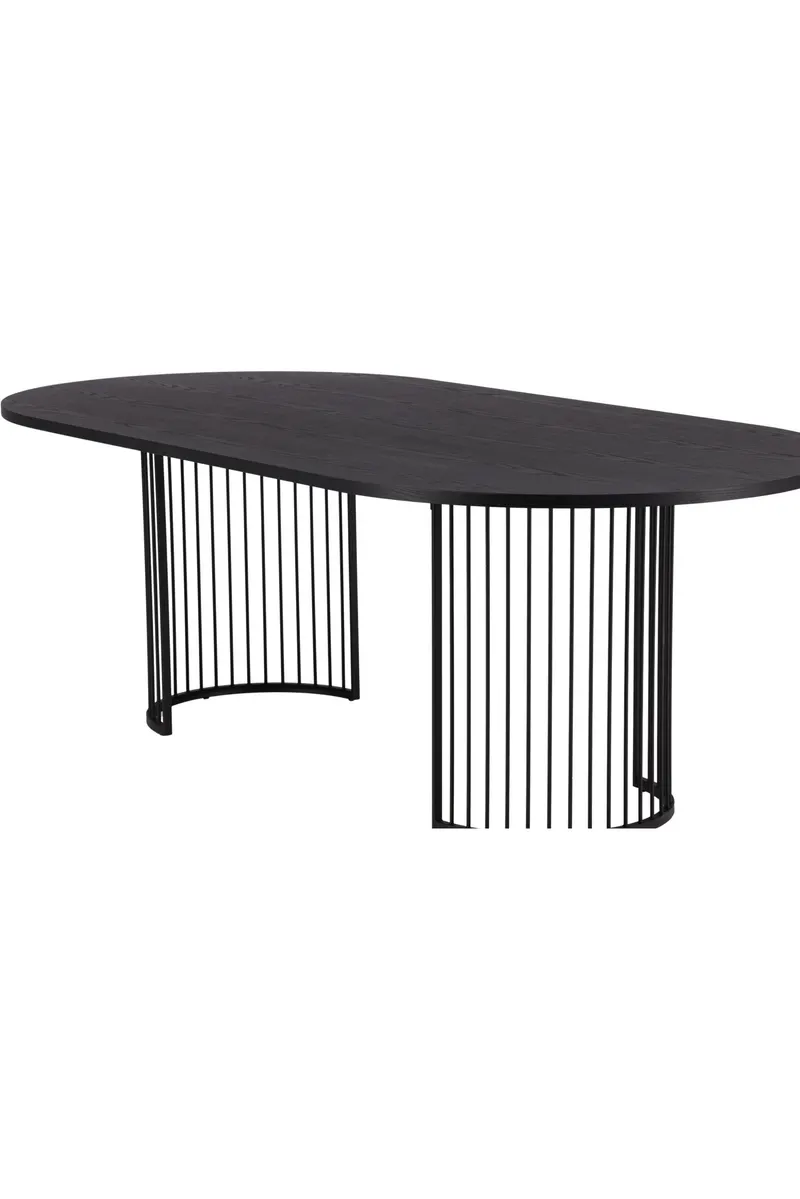 Hamneskär ovaler Esstisch 220 × 110 cm in Schwarz, Ansicht 8