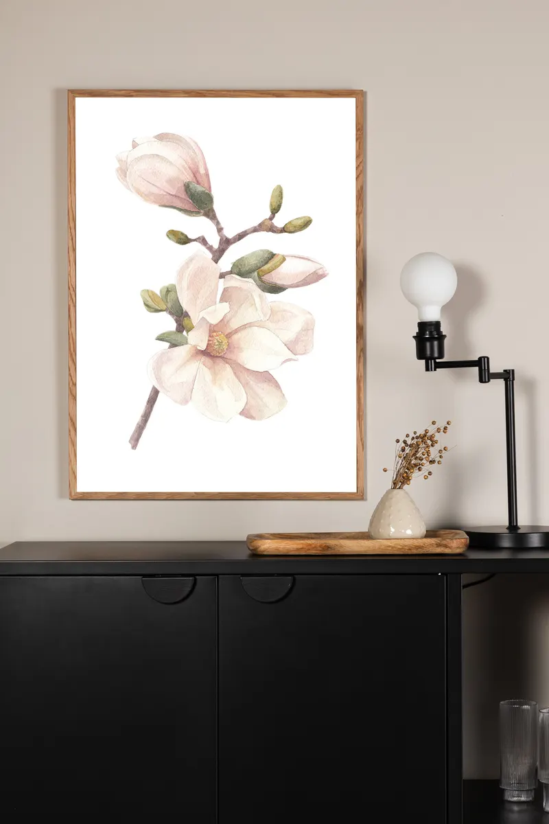 Hand made Poster, Blütenzweig in Aquarell, Rosa