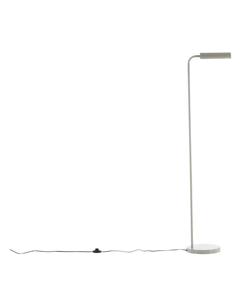 Harmonica Stehlampe in Beige mit waagrechtem Leuchtenkopf