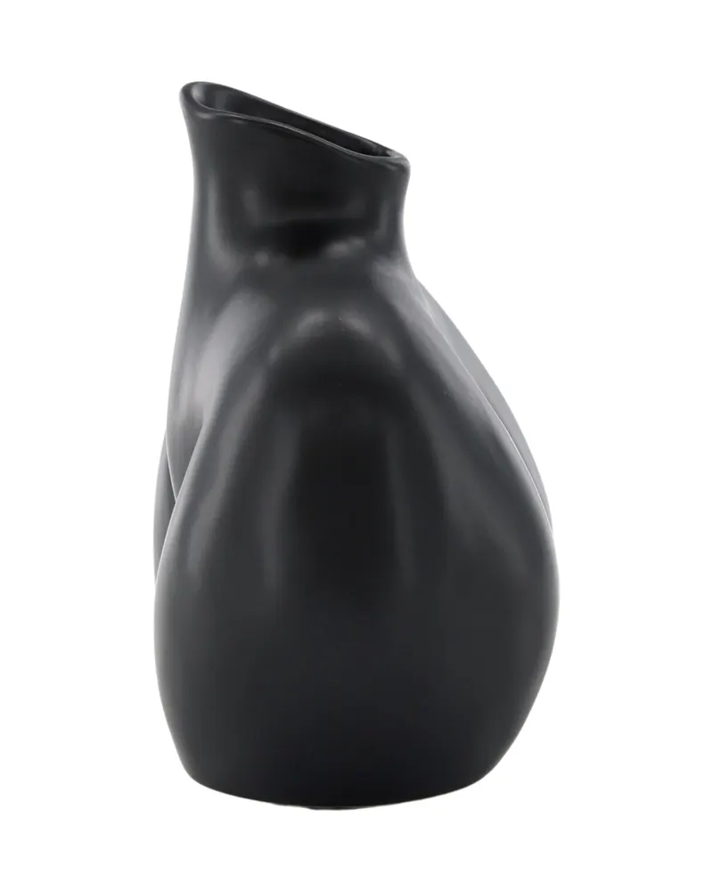 Harvey Vase in weiblicher Körperform aus Steinzeug in Schwarz, Ansicht 8