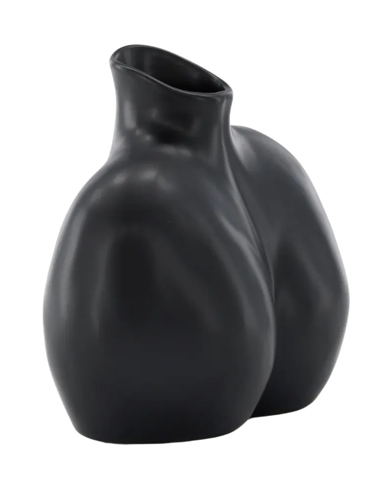 Harvey Vase in weiblicher Körperform aus Steinzeug in Schwarz, Ansicht 9