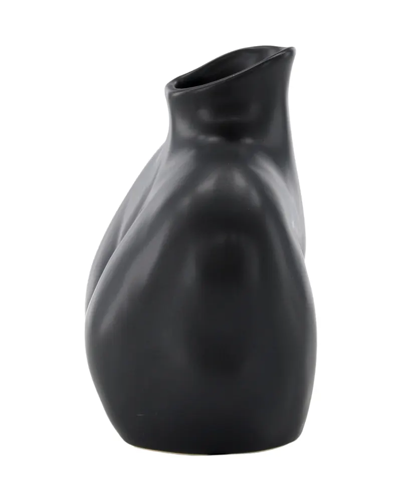 Harvey Vase in weiblicher Körperform aus Steinzeug in Schwarz, Ansicht 4