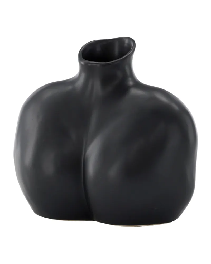 Harvey Vase in weiblicher Körperform aus Steinzeug in Schwarz, Ansicht 5