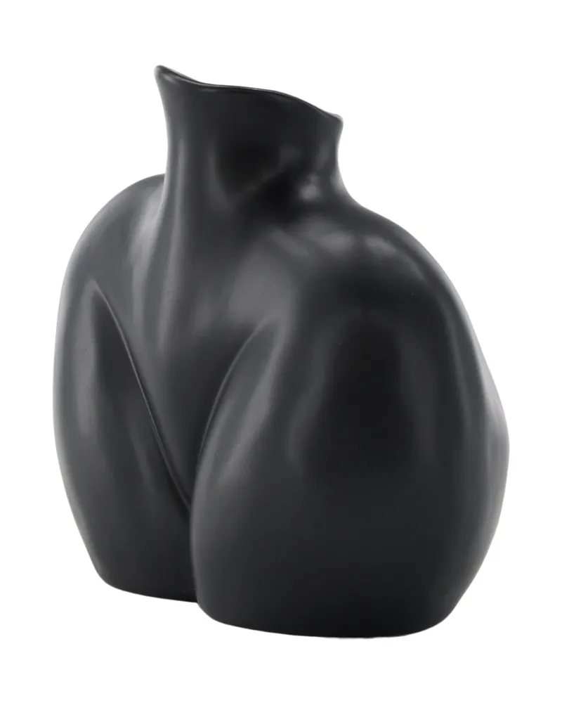 Harvey Vase in weiblicher Körperform aus Steinzeug in Schwarz, Ansicht 7