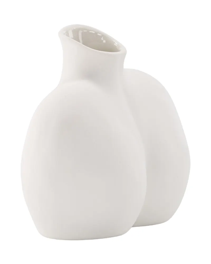 Harvey Vase in weiblicher Körperform aus Steinzeug in Cremeweiß, Ansicht 9