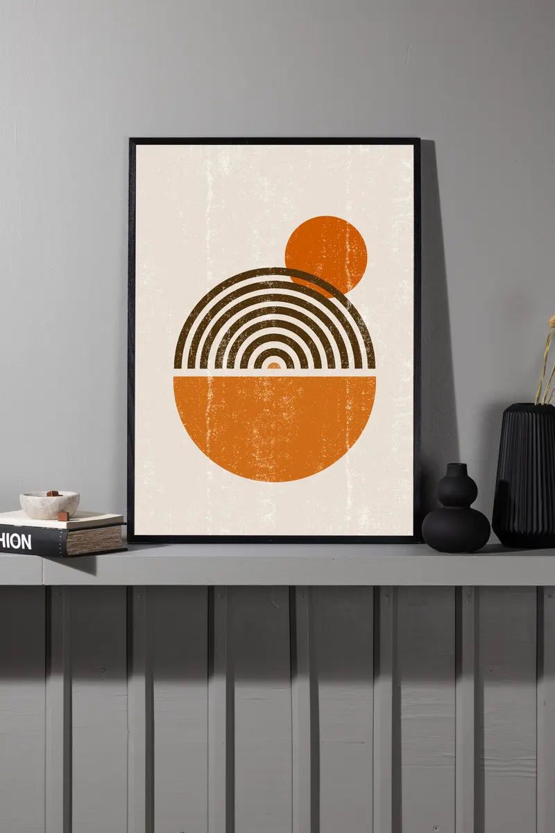 Hathor Poster mit Bögen und Halbkreisen in 30 × 21 cm, im Wohnraum, Ansicht 1