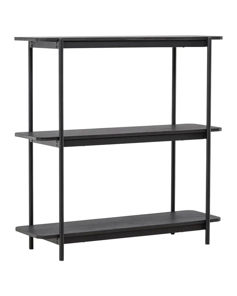 Heim Bücherregal mit Stahlgestell in 40 × 120 × 120 cm, Schwarz, Ansicht 1