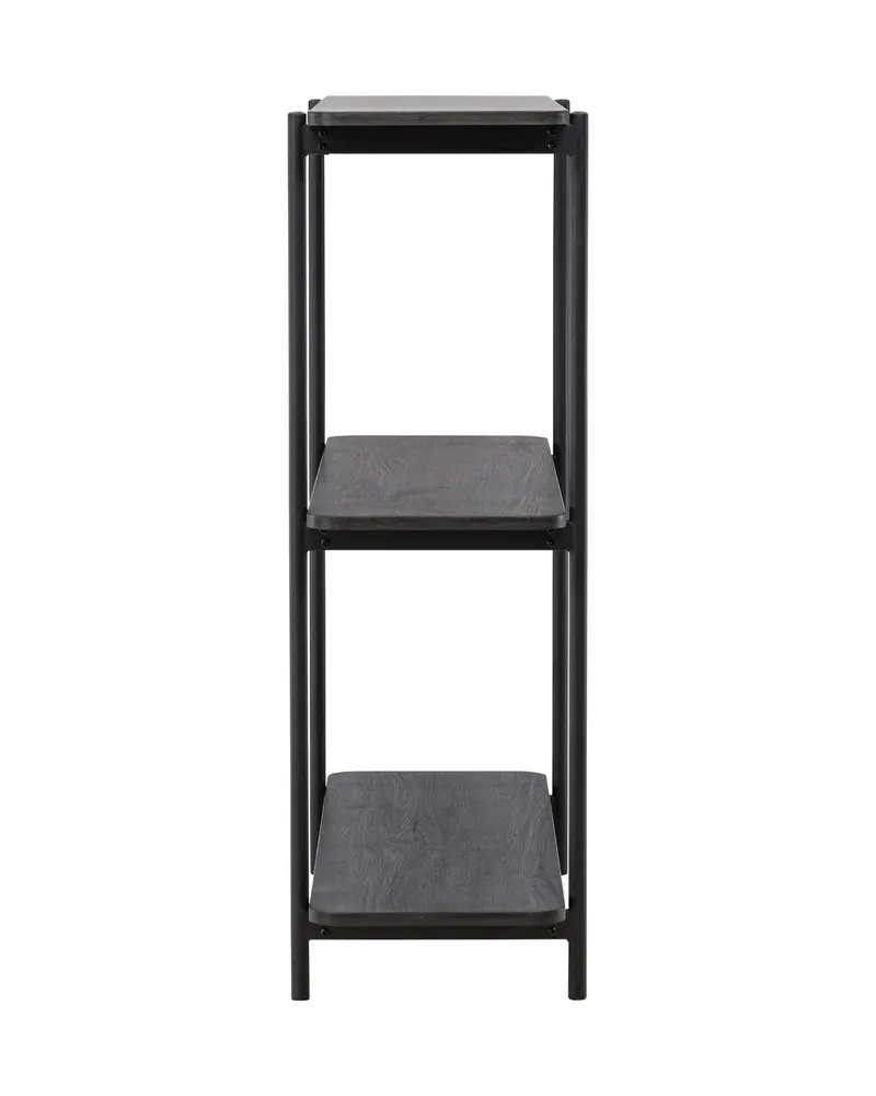Heim Bücherregal mit Stahlgestell in 40 × 120 × 120 cm, Schwarz, Ansicht 7
