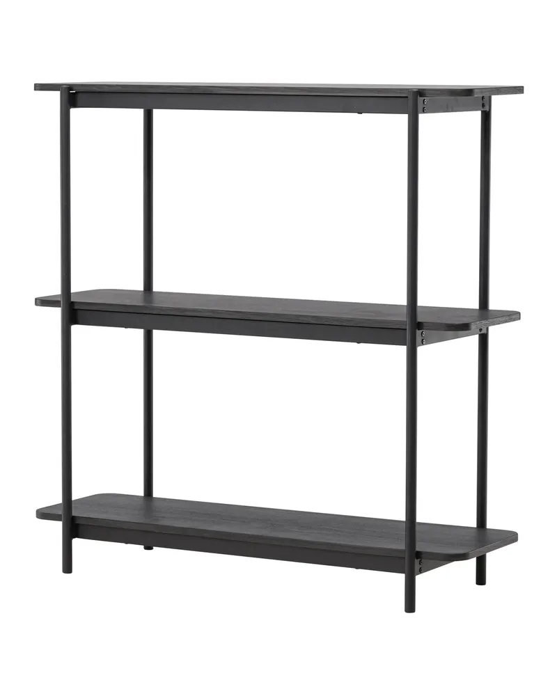 Heim Bücherregal mit Stahlgestell in 40 × 120 × 120 cm, Schwarz, Ansicht 3