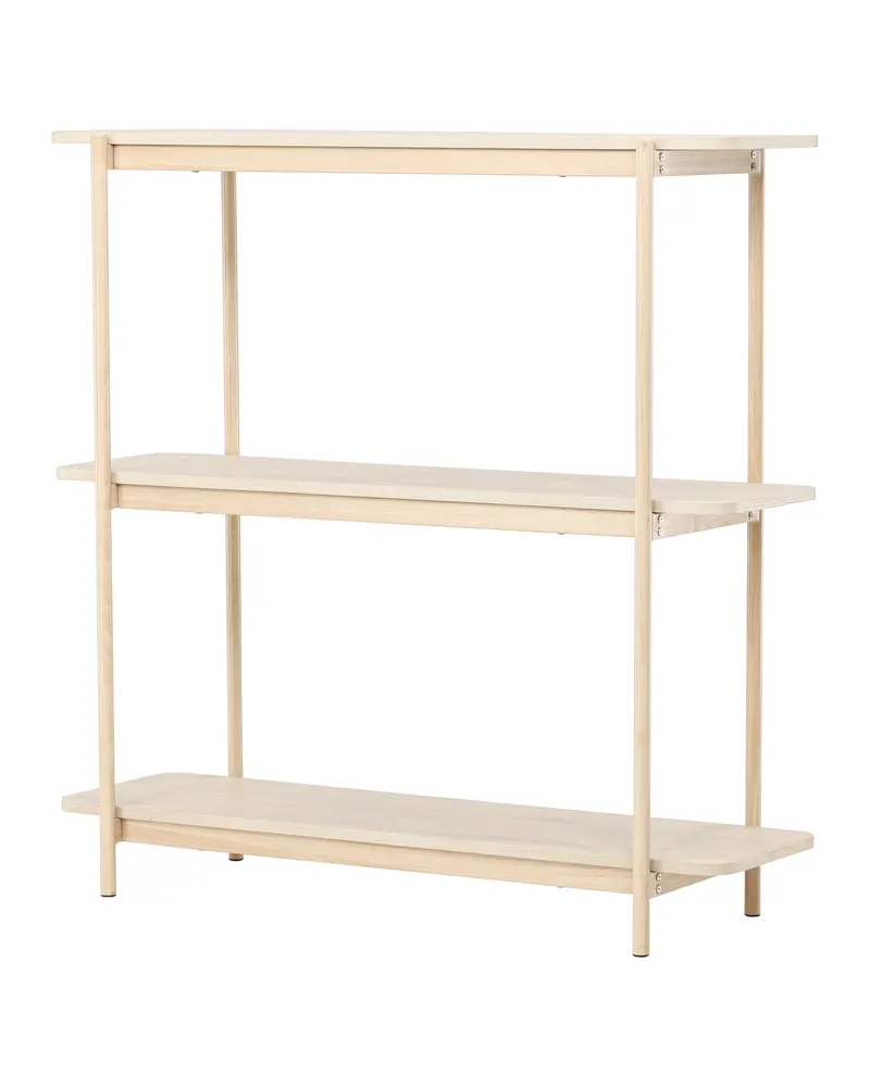 Heim Bücherregal mit Stahlgestell in 40 × 120 × 120 cm, Whitewash, Ansicht 3