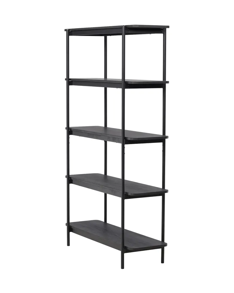 Heim Bücherregal mit Stahlgestell in 40 × 190 × 120 cm, Schwarz, Ansicht 6