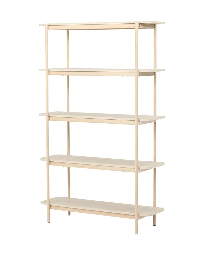 Heim Bücherregal mit Stahlgestell in 40 × 190 × 120 cm, Whitewash, Ansicht 2