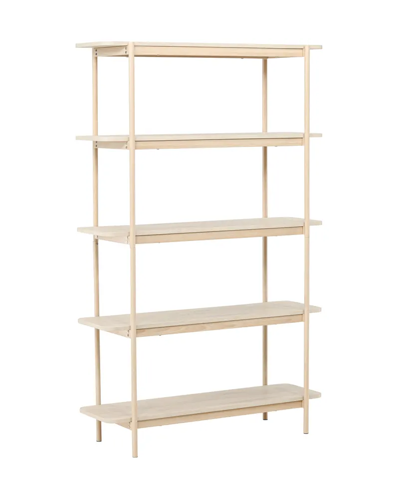 Heim Bücherregal mit Stahlgestell in 40 × 190 × 120 cm, Whitewash, Ansicht 3