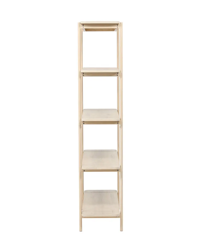 Heim Bücherregal mit Stahlgestell in 40 × 190 × 120 cm, Whitewash, Ansicht 4