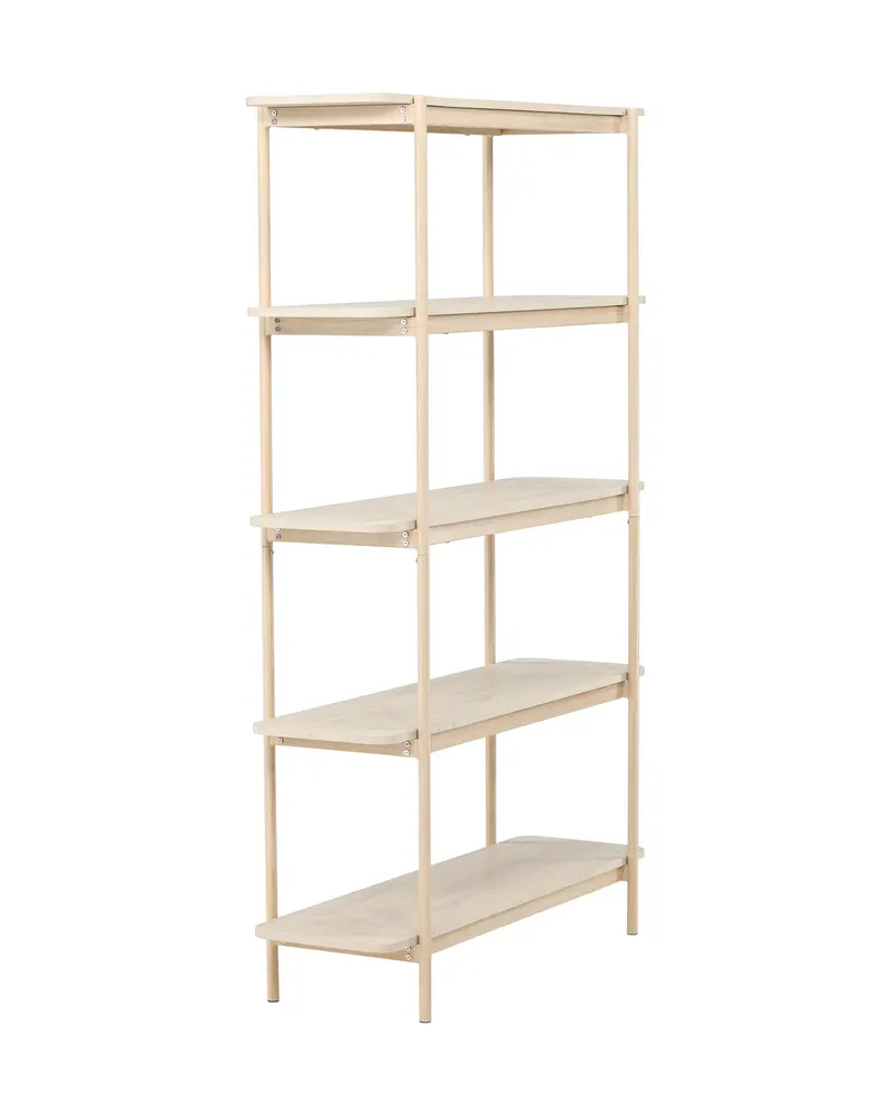Heim Bücherregal mit Stahlgestell in 40 × 190 × 120 cm, Whitewash, Ansicht 5
