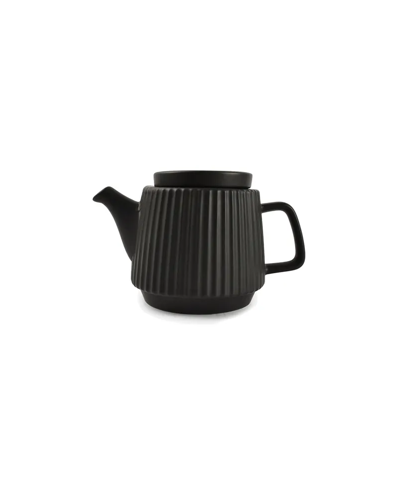 Hi!Tea Teekanne aus Steinzeug und Edelstahl in Schwarz