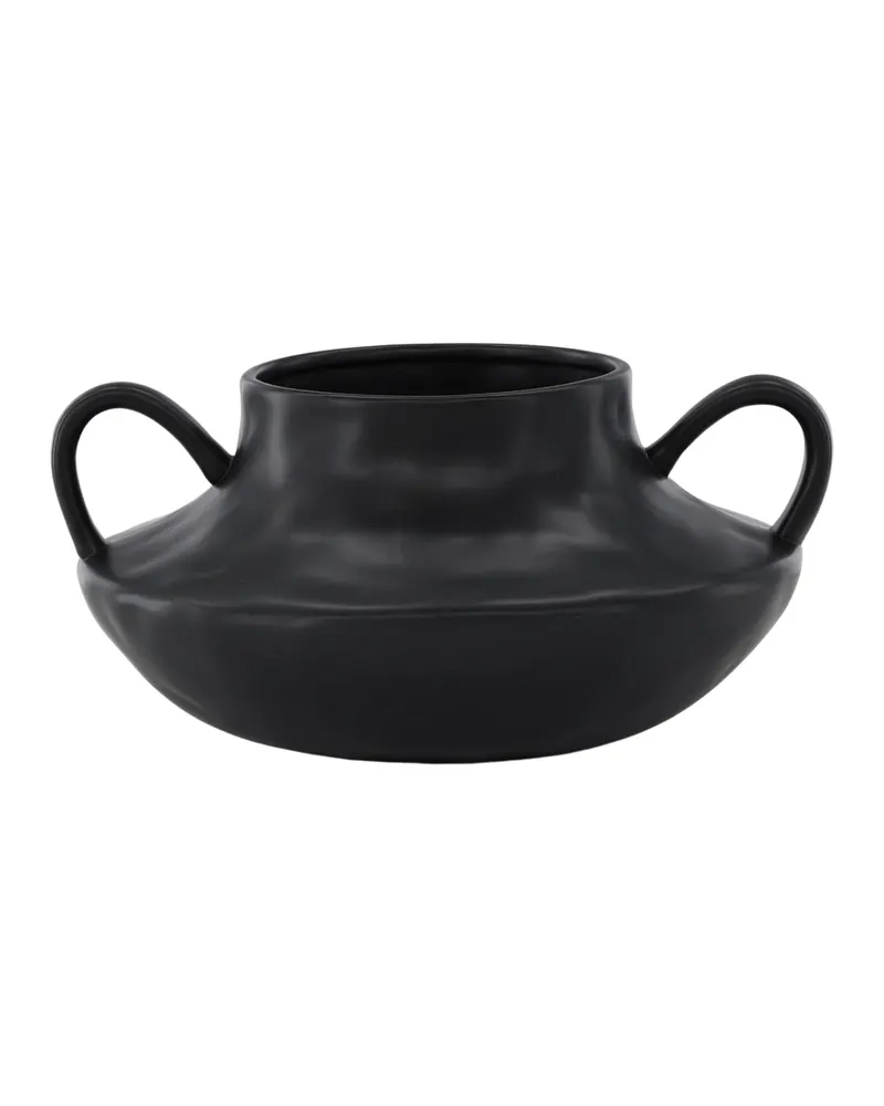 Holda flacher Blumentopf mit zwei Henkeln in Schwarz, Ansicht 10