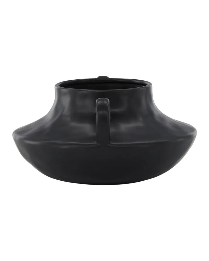 Holda flacher Blumentopf mit zwei Henkeln in Schwarz, Ansicht 4