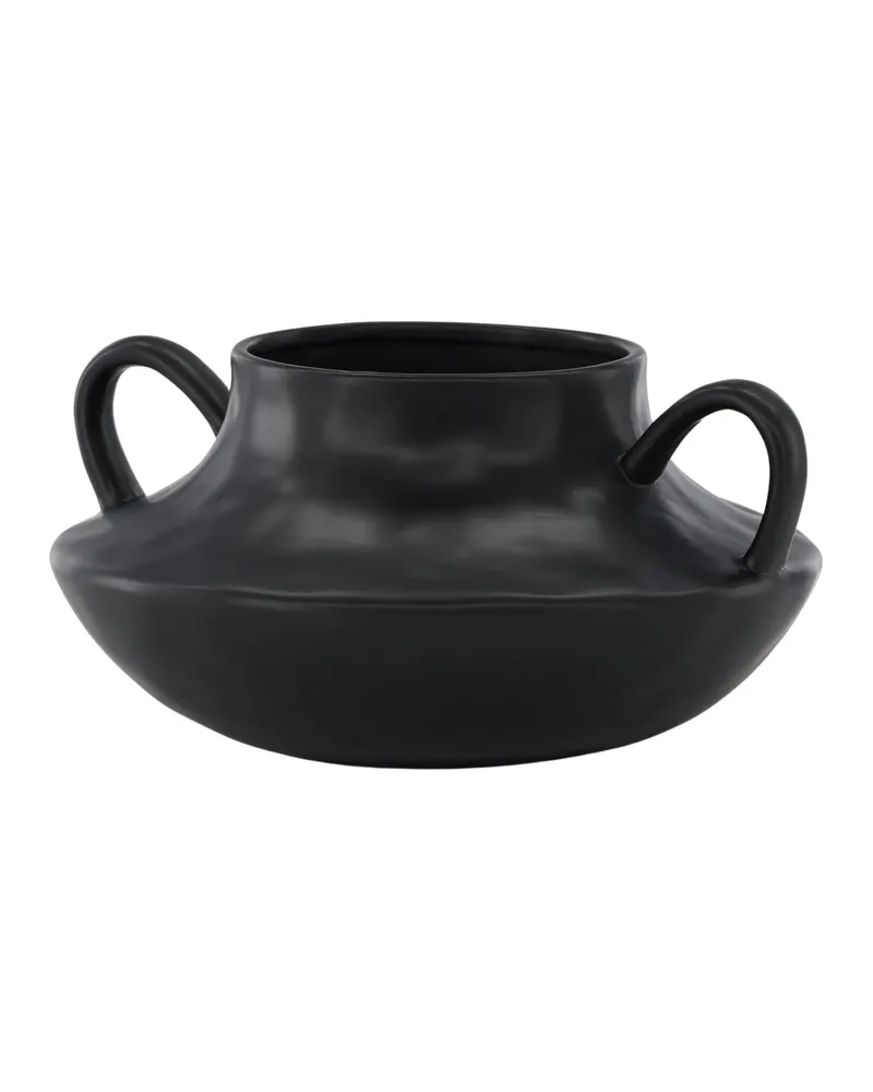 Holda flacher Blumentopf mit zwei Henkeln in Schwarz, Ansicht 5