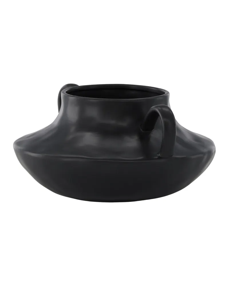 Holda flacher Blumentopf mit zwei Henkeln in Schwarz, Ansicht 6