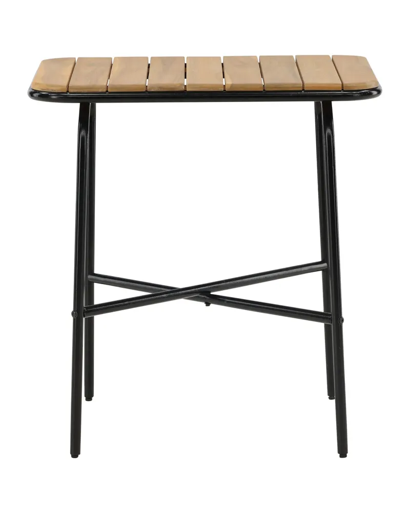 Holmbeck Balkontisch mit gerippter Akazienplatte, 70 × 55 cm
