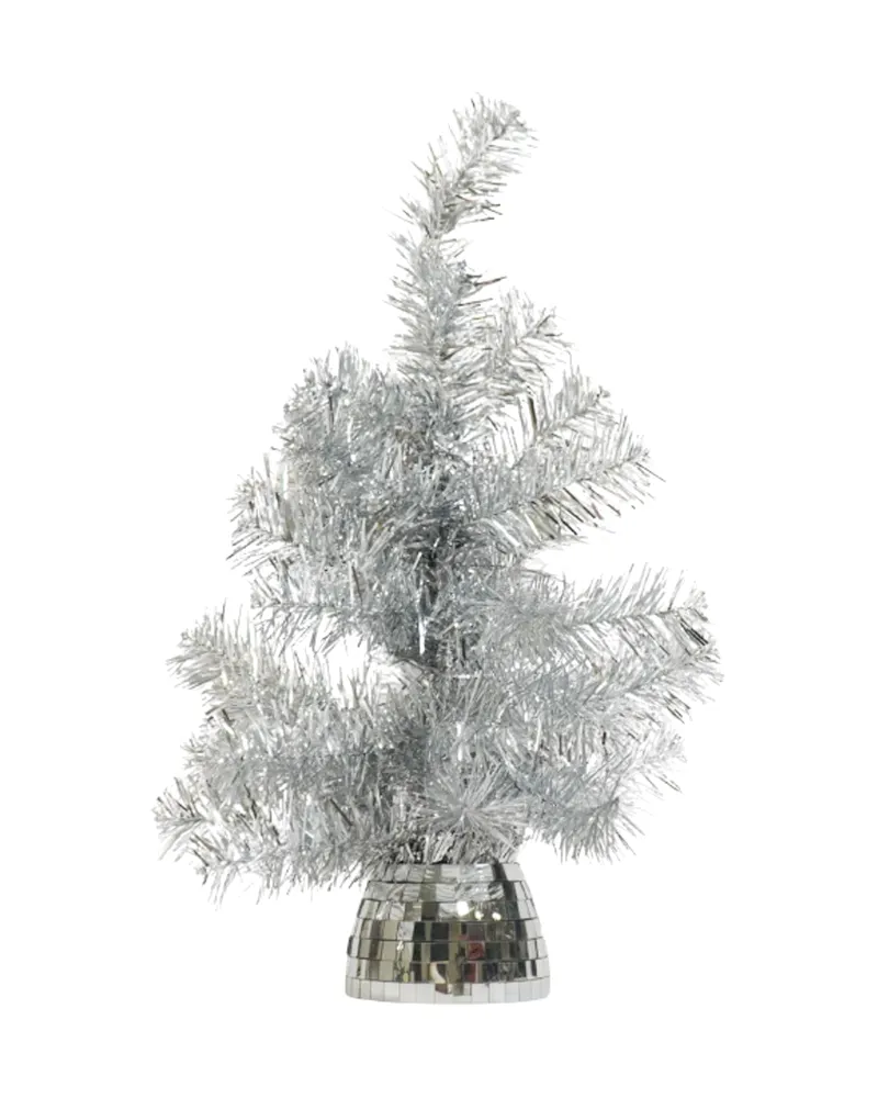 Künstlicher Weihnachtsbaum aus Polystyrol mit LED-Licht, Silberfarben