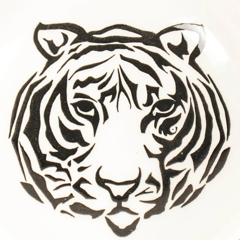 Tiger-Schale aus Porzellan mit schwarzem Rand von Housevitamin in Weiß mit schwarzem Rand, Ø 12,5 cm, Ansicht 3