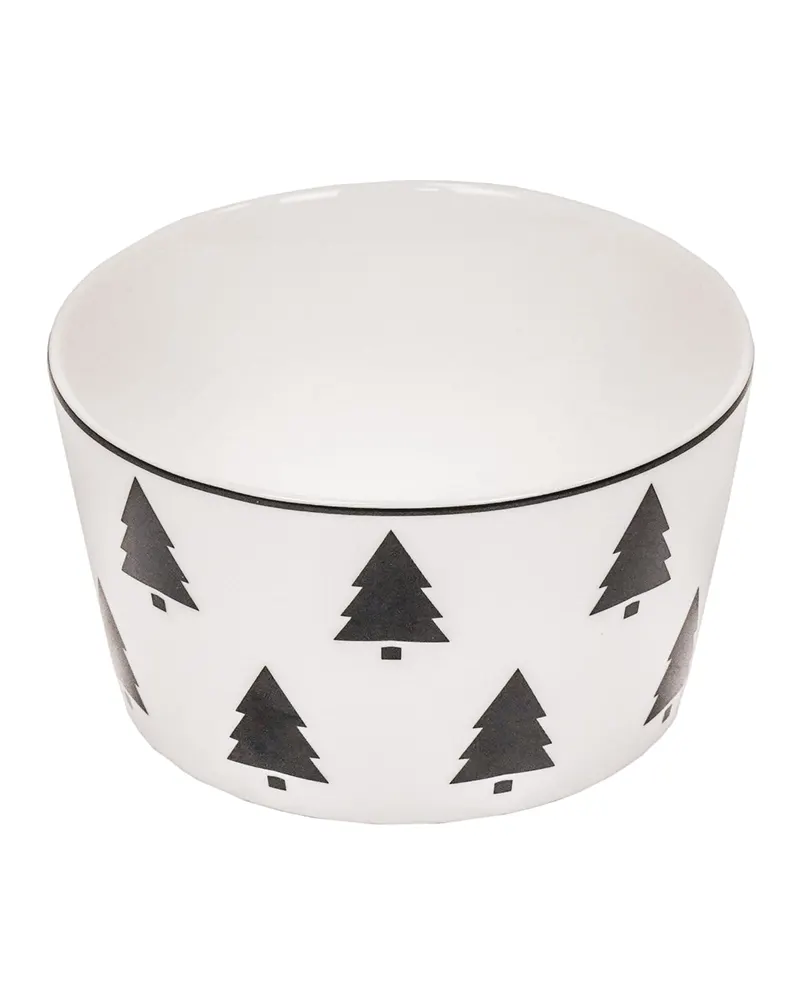 Weihnachtsbaum-Schale aus New Bone China von Housevitamin in Schwarz/Weiß, 9 × 9 × 5 cm, Ansicht 1