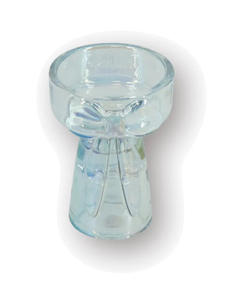 Schleifen-Kerzen- und Teelichthalter aus Glas, Irisierend