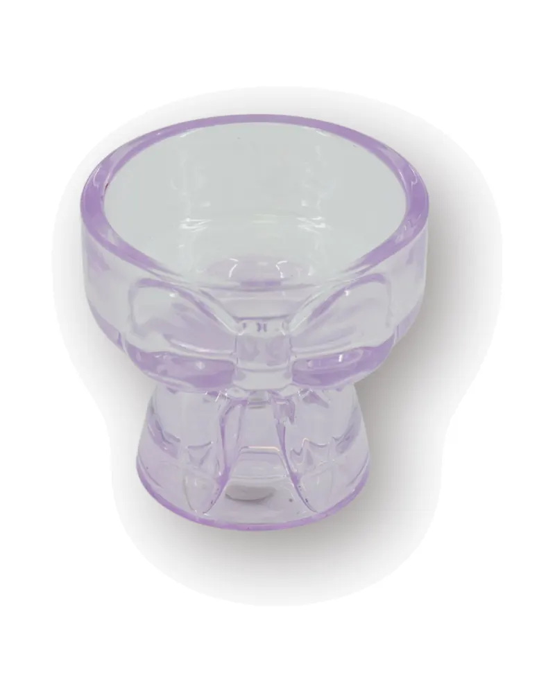 Kerzen- und Teelichthalter Bow aus farbigem Glas, Flieder