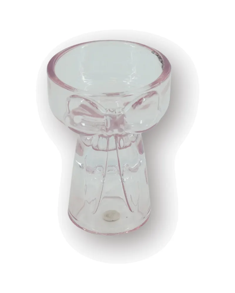 Kerzen- und Teelichthalter Bow aus farbigem Glas von Housevitamin in Rosa, 7,5 × 9,5 cm, Ansicht 1