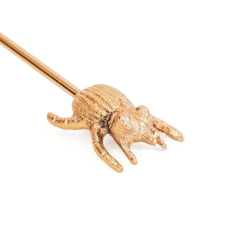 Kerzenlöscher mit Insektenmotiv aus Aluminium, goldfarben von Housevitamin in goldfarben, 26 × 4 × 5 cm, Ansicht 3