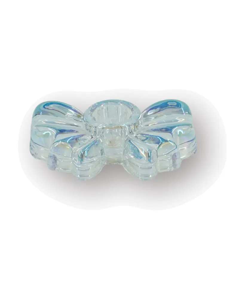 Glas-Kerzenhalter Bow in irisierender Schleifenform von Housevitamin in Irisierend, 9,5 x 6,5 x 2,5 cm, Ansicht 2