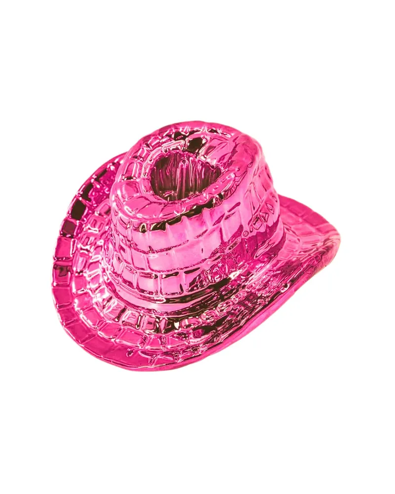 Kerzenhalter Cowboyhut aus Keramik, Rosa