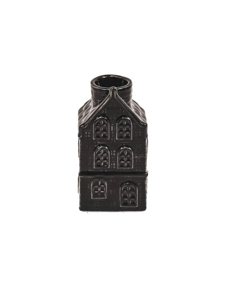 Kerzenhalter in Hausform aus Keramik für dein Zuhause von Housevitamin in Schwarz, Ansicht 1