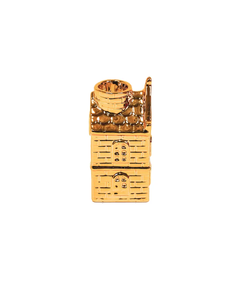 Kerzenhalter in Hausform aus Keramik für dein Zuhause von Housevitamin in Goldfarben, Ansicht 4